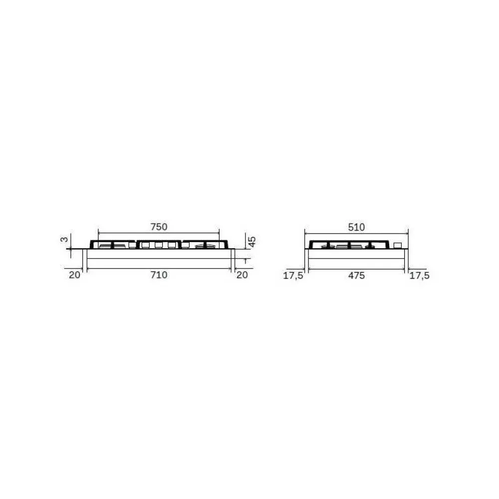 Table de cuisson ILVE HCL75SCK