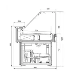 Vitrine JUKA C-1-CP-90/NE/DZ
