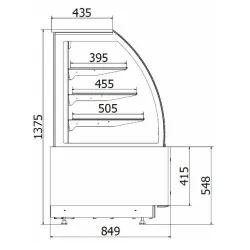 Vitrine pâtissière sans régulation de température JUKA C-1-CL-60NE