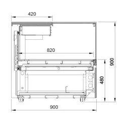 Vitrine pâtissière JUKA C-1-PL-90CH