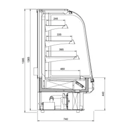 Vitrine JUKA C-1-TS/O-60/GR