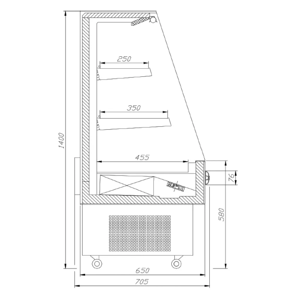 Vitrine JUKA R-1-SM-120/70