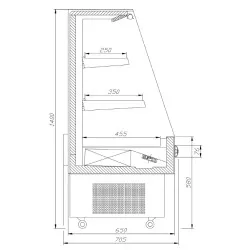 Vitrine JUKA R-1-SM-70/70
