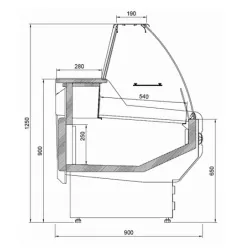 Vitrine à viande JUKA L1-MD-G-125-90