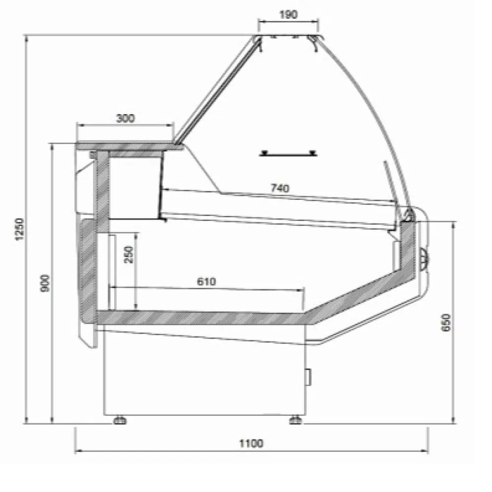 Vitrine à viande JUKA L1-MD-G-150-110