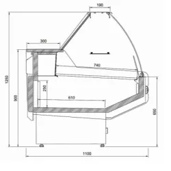 Vitrine à viande JUKA L1-MD-G-100-110