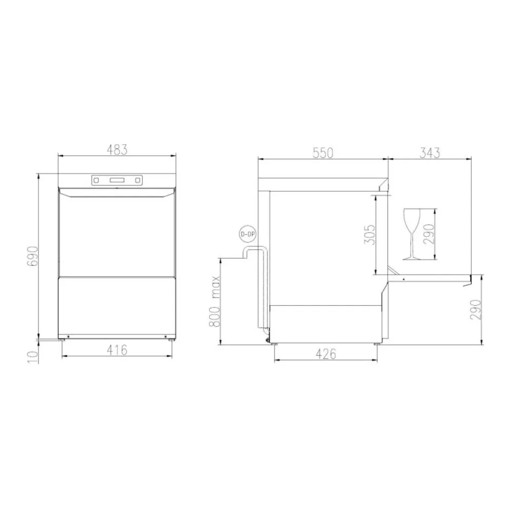 Lave-vaisselle professionnel KASTEL SK40EPRSSD