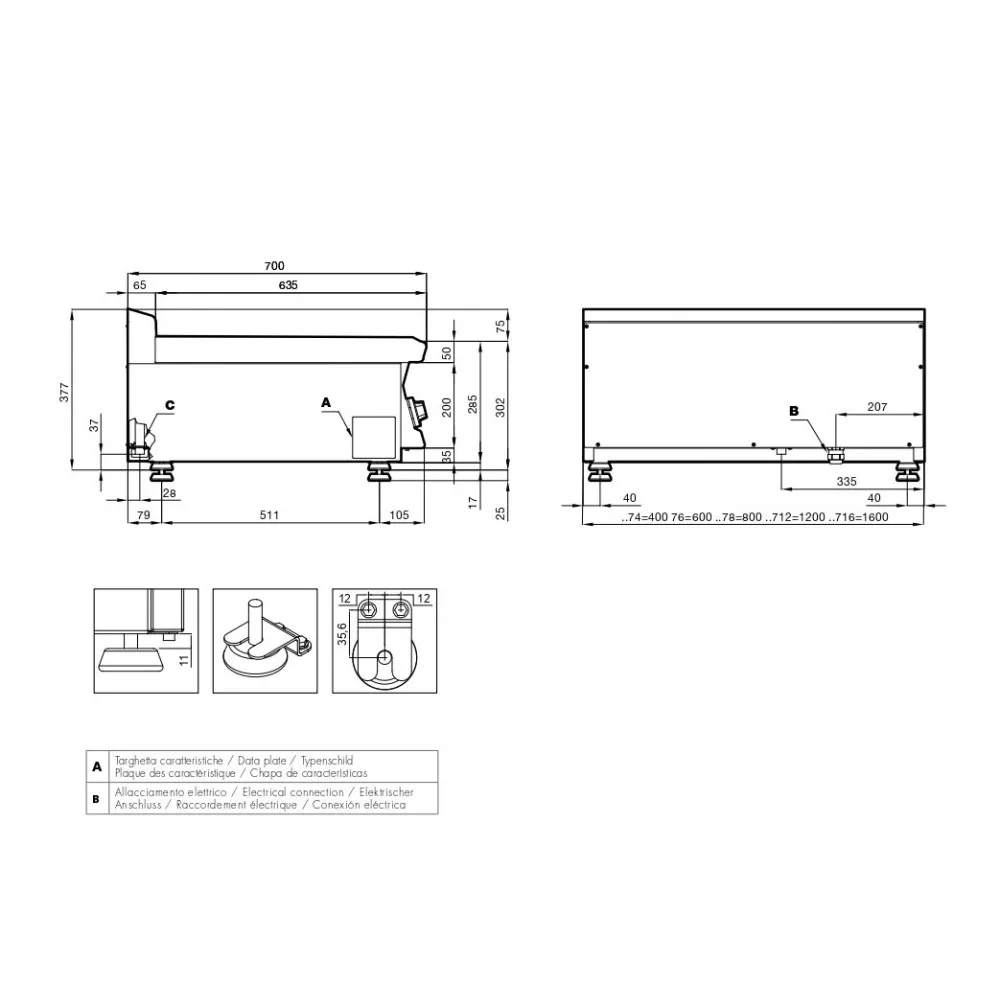 Table de cuisson électrique pour navires LOTUS 18030432X