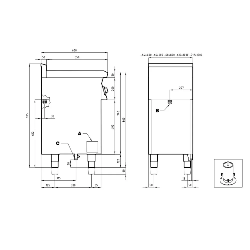 Friteuse électrique pour navires LOTUS 06090430X