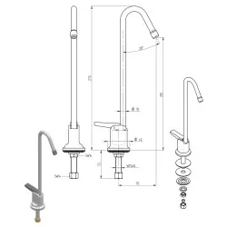 Robinet mitigeur 20204 pour lignes de service ATENA MONOLITH R0501020204