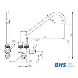 Robinet mitigeur 20208 pour lignes de service ATENA MONOLITH R0501020208