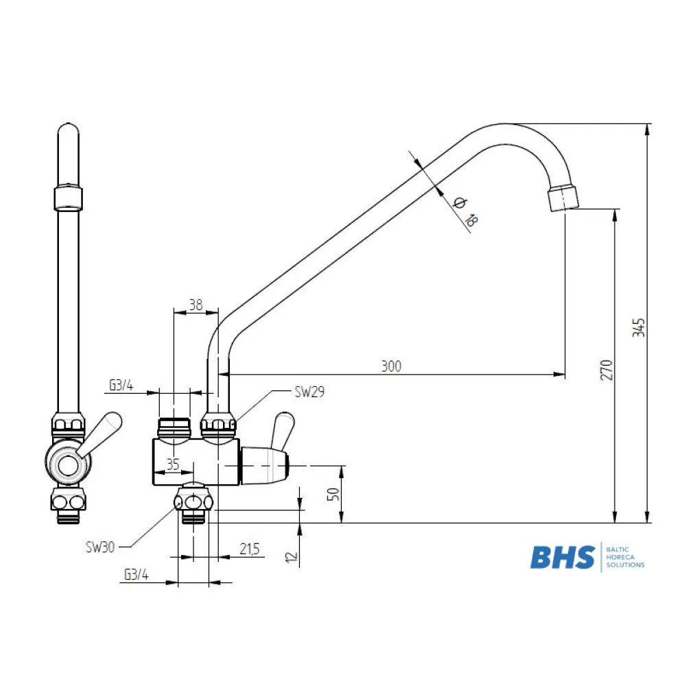 Robinet mitigeur 20211 pour lignes de service ATENA MONOLITH R0501020211