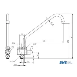 Robinet mitigeur 20211 pour lignes de service ATENA MONOLITH R0501020211