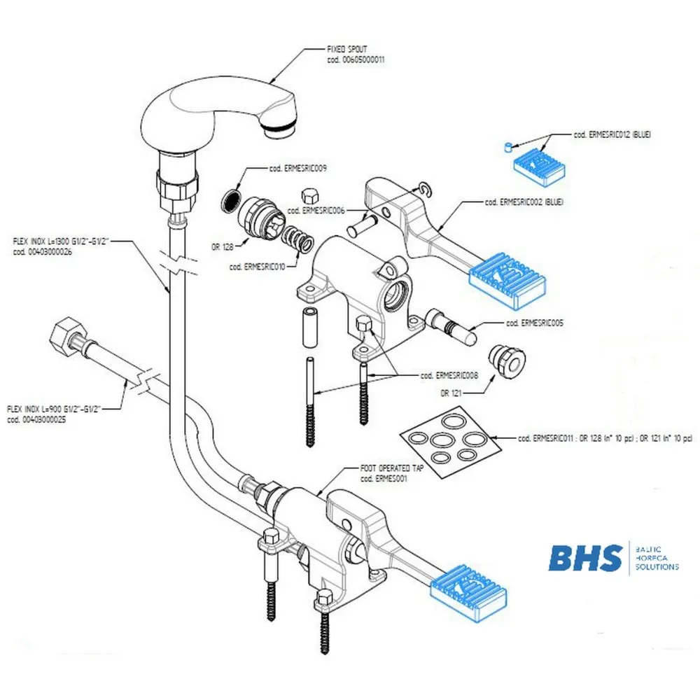 Robinet mitigeur à commande au pied MONOLITH ERMES001KIT1