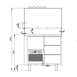 Table réfrigérée pour hot-dogs BHS-HoReCa XKJ21-0030.000.00-SB
