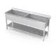 Évier double pour marmites avec étagère Novameta DV2-PLA-140/60/90