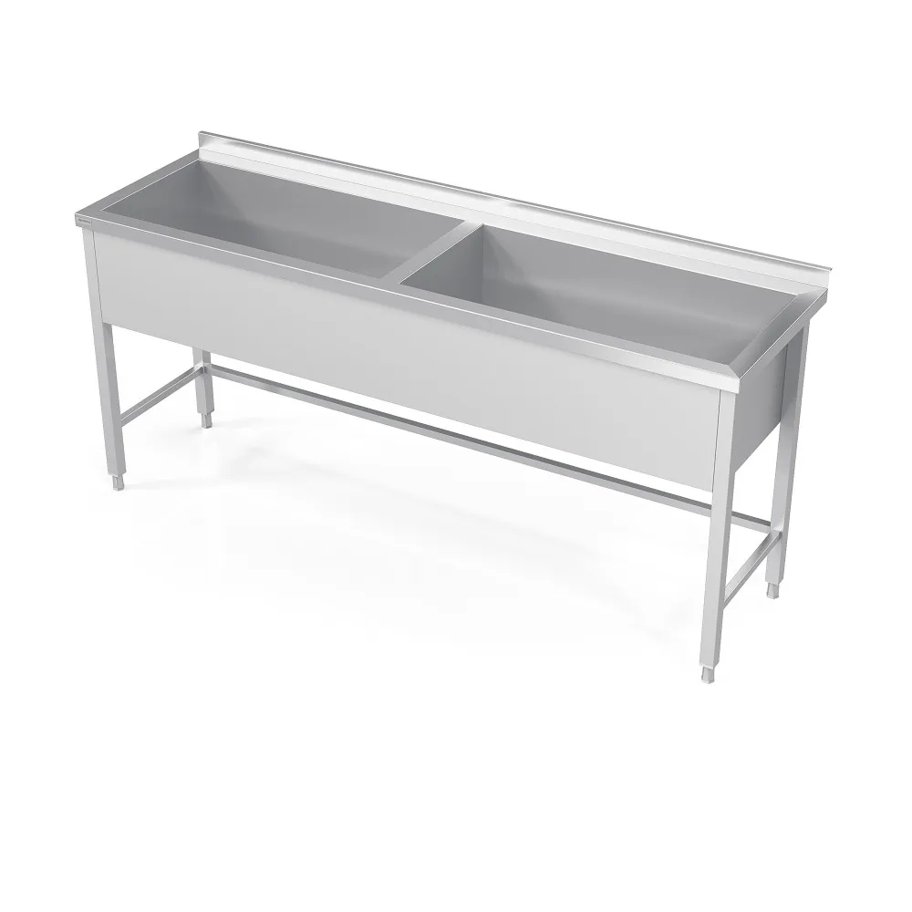 Évier double pour marmites avec cadre Novameta BS2-PRA-180/60/90