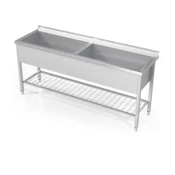 Évier double pour marmites avec grille Novameta DV2-PSA-140/60/90