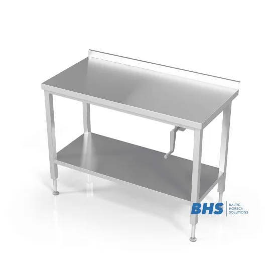 Table à hauteur réglable et étagère