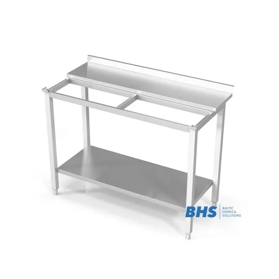 Table avec espace pour une planche à découper et une étagère