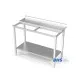 Table de travail avec espace pour planche à découper et étagère Novameta MP1-WLX-80/60/90