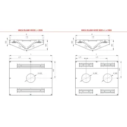 Hotte de ventilation centrale pour îlot avec filtres Novameta HNCA-150-140-48