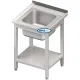 Table de travail en acier inoxydable avec évier et étagère Novameta BHS-PLA-70/60/85