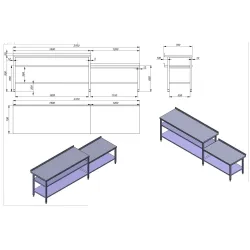 Table de travail de cuisine Novameta ZJ20-1105.00.00 SB