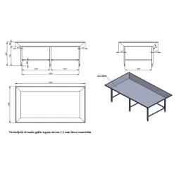 Table de travail de cuisine BHS-HoReCa ZJ20-3021