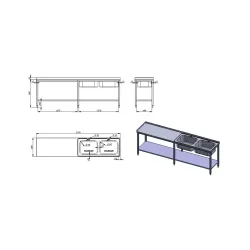 Table de travail de cuisine BHS-HoReCa ZJ20-3021.00