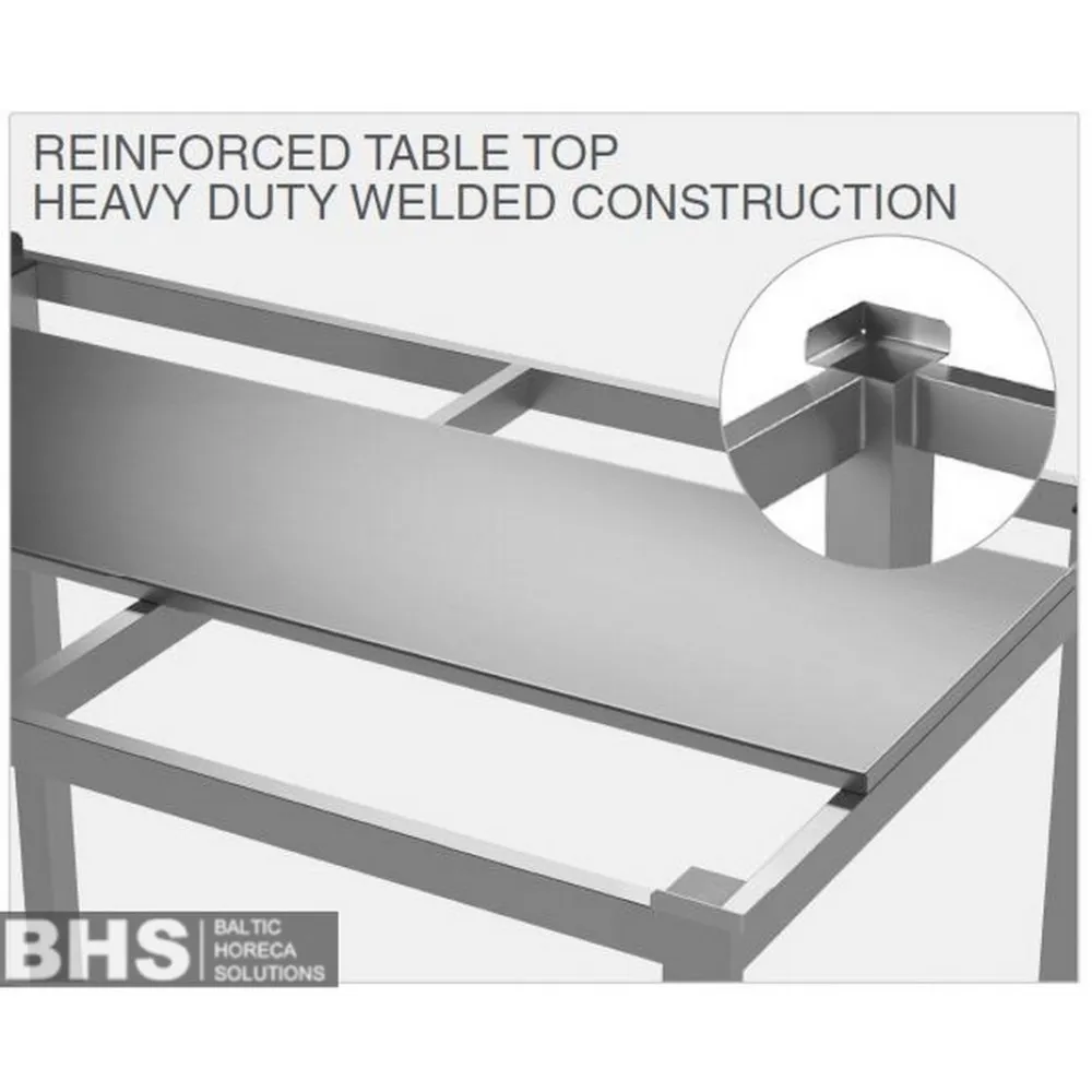 Table avec planche à découper et étagère Novameta BHS-MP3-WLX-120/70/90