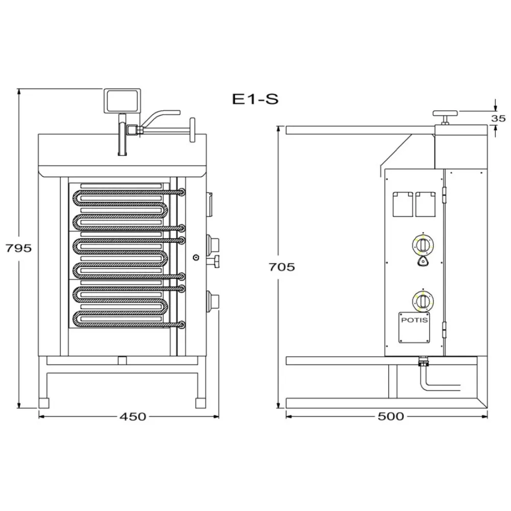 Grill à gyros électrique POTIS PG3151