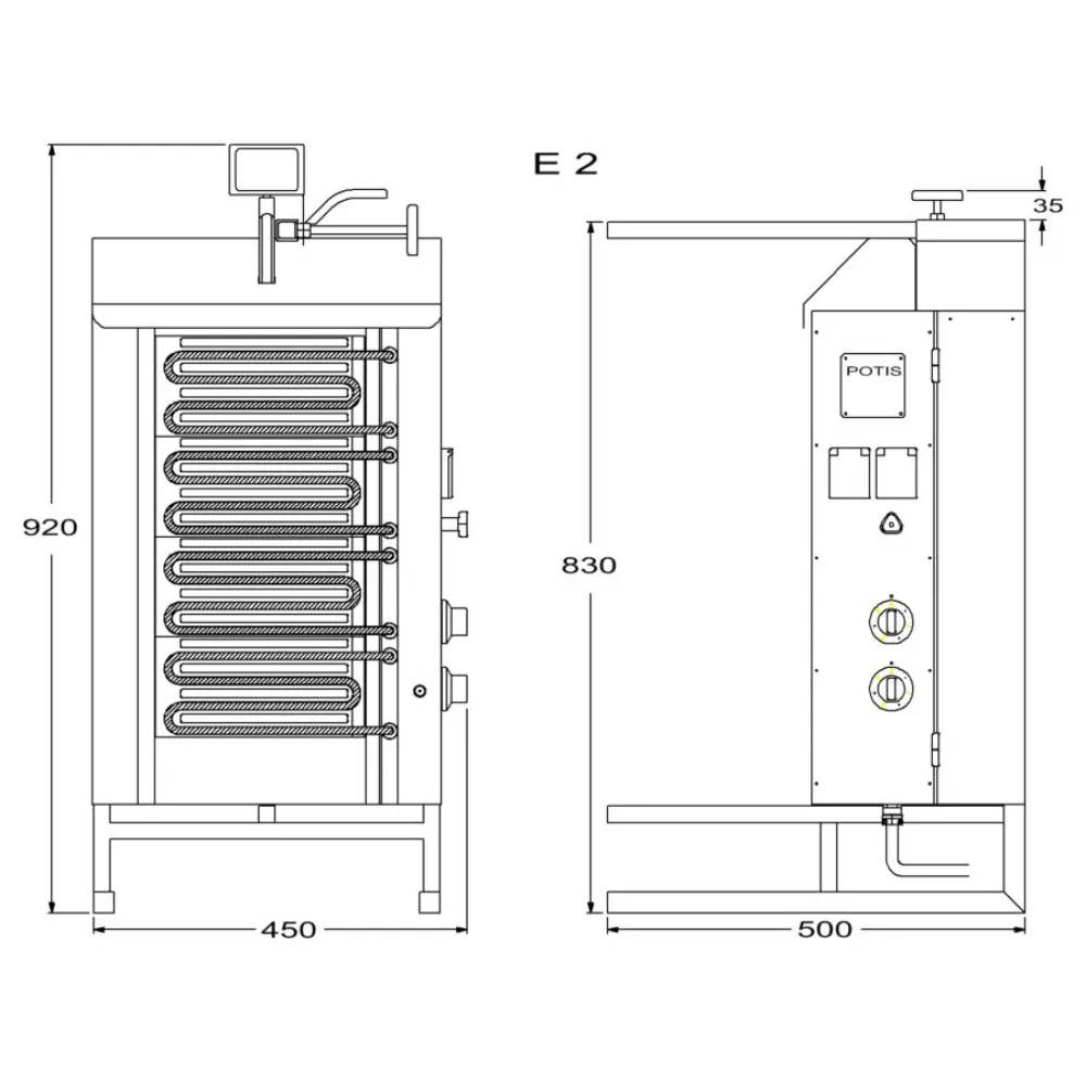 Grill à gyros électrique POTIS PG3203/ PG3251