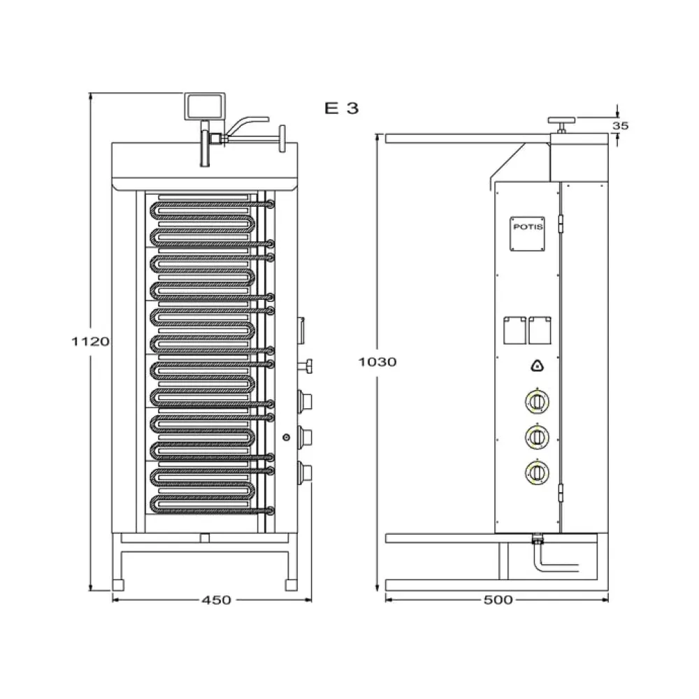 Grill à gyros électrique Stalgast 777535