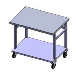 Table de travail en acier inoxydable, fabriquée à la commande Novameta PROJECT-NT-R4-P1