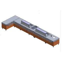 Projet de ligne de cantine avec bains-marie, réalisé à la commande BHS-HoReCa