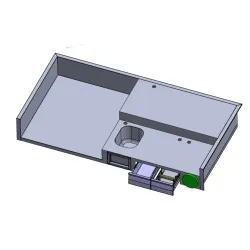 Plan de travail sur mesure avec évier, réalisé à la commande BHS-HoReCa