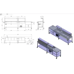 Projet de table sur mesure avec bain-marie froid et chaud, réalisé à la commande BHS-HoReCa GN1/1x2GN1/1x4