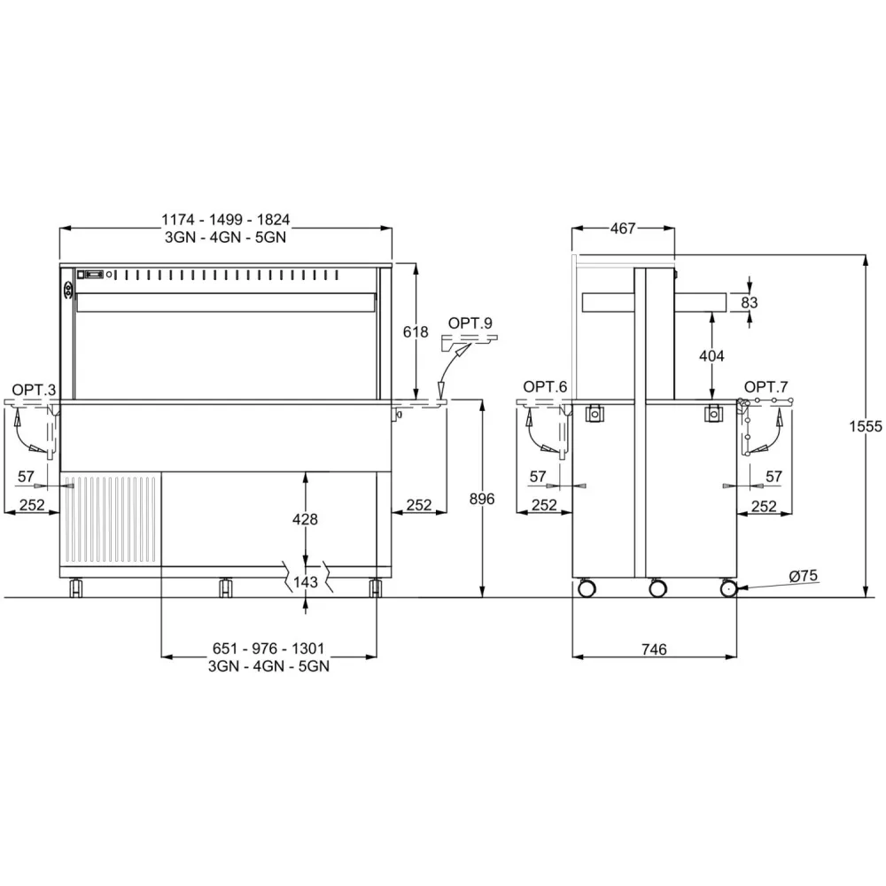 Vitrine libre-service ROCAM 01000ATH5MPRW