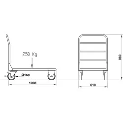 Chariot-plateforme ROCAM 04000BAC100IN