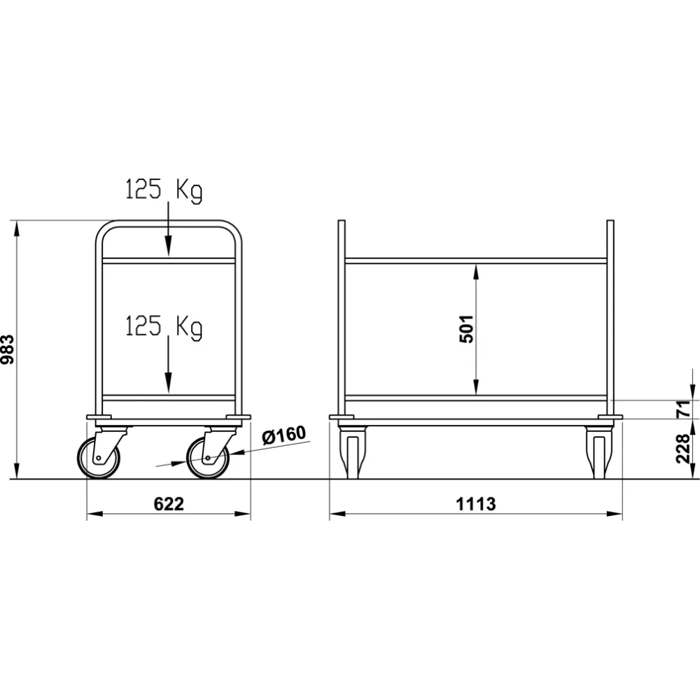 Chariot de service ROCAM 04000DRARININ