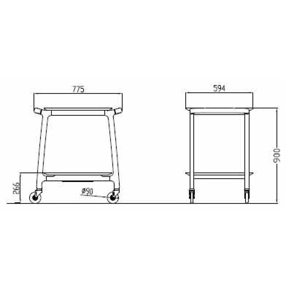 Chariot de service ROCAM 005LEARI/2S
