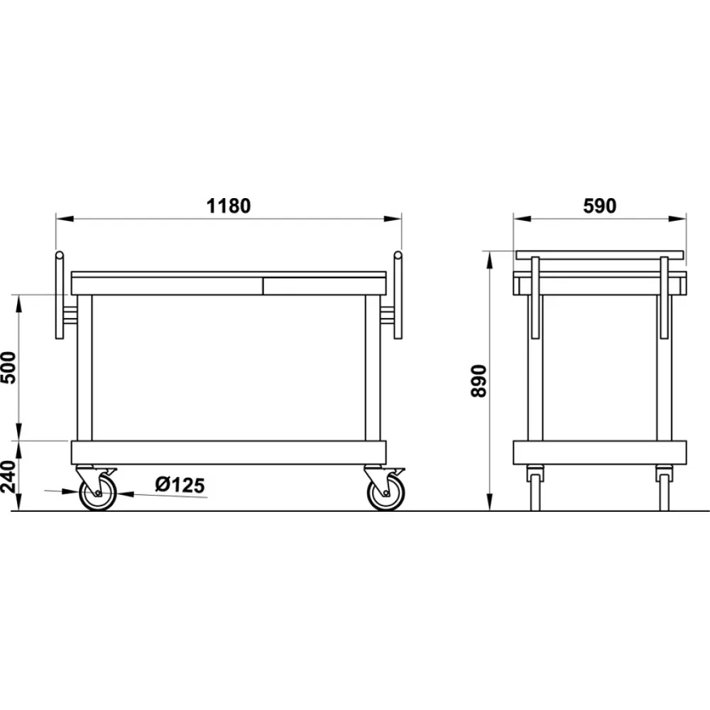 Chariot de service ROCAM 008INART/02ML