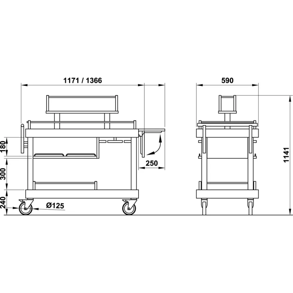 Chariot de service ROCAM 008INARTPBML