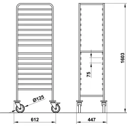 Chariot pour bac GN 1/1 ROCAM 039001/1C16IN