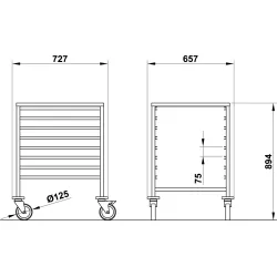 Chariot pour plaque et plateau GN 2/1 ROCAM 039002/1C08IN