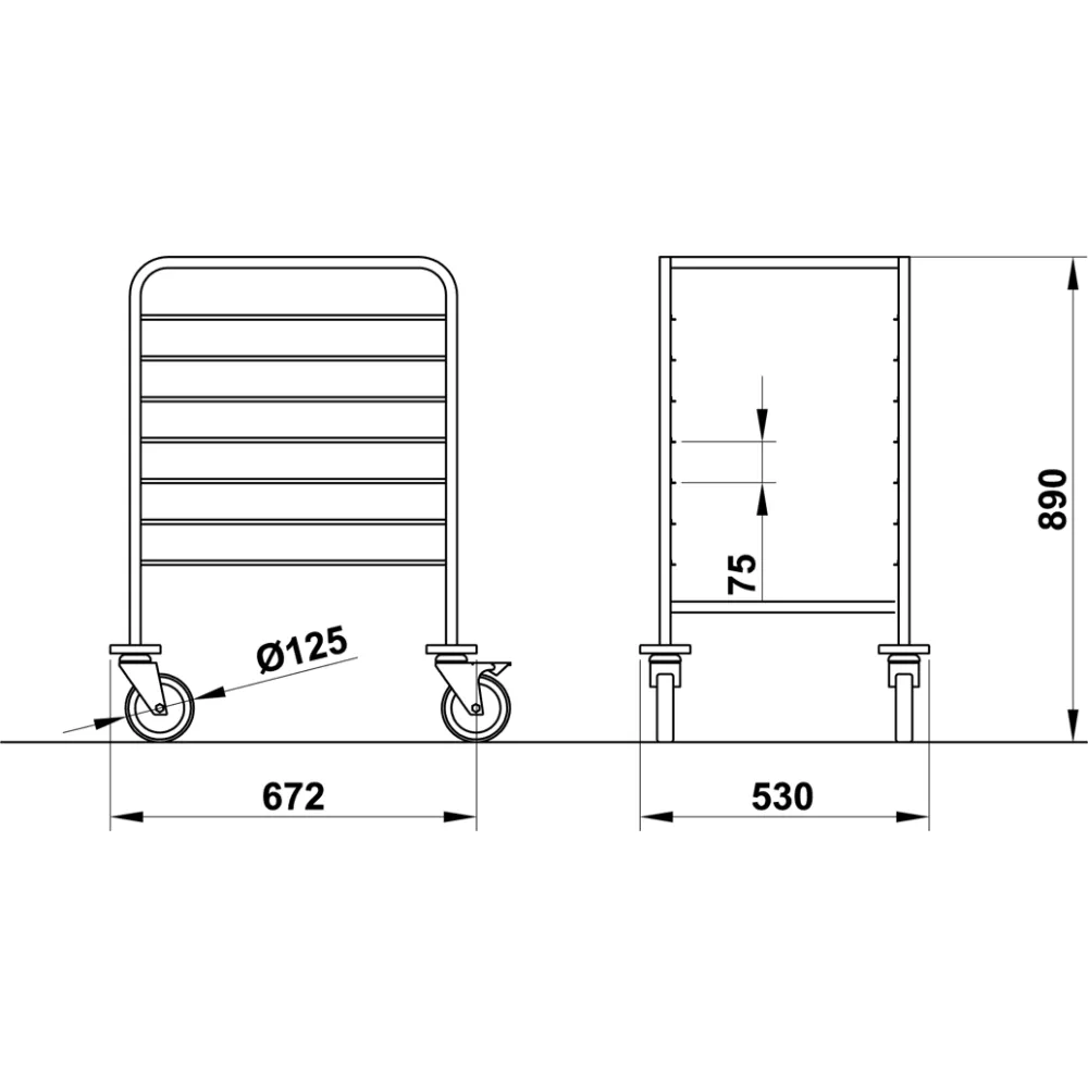 Chariot pour plaque de pâtisserie 600x400 ROCAM 03900TE/L08IN
