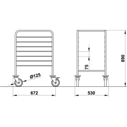 Chariot pour plaque de pâtisserie 600x400 ROCAM 03900TE/L08IN