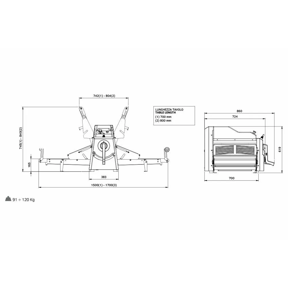 Laminoir à pâte ROLLMATIC R50B