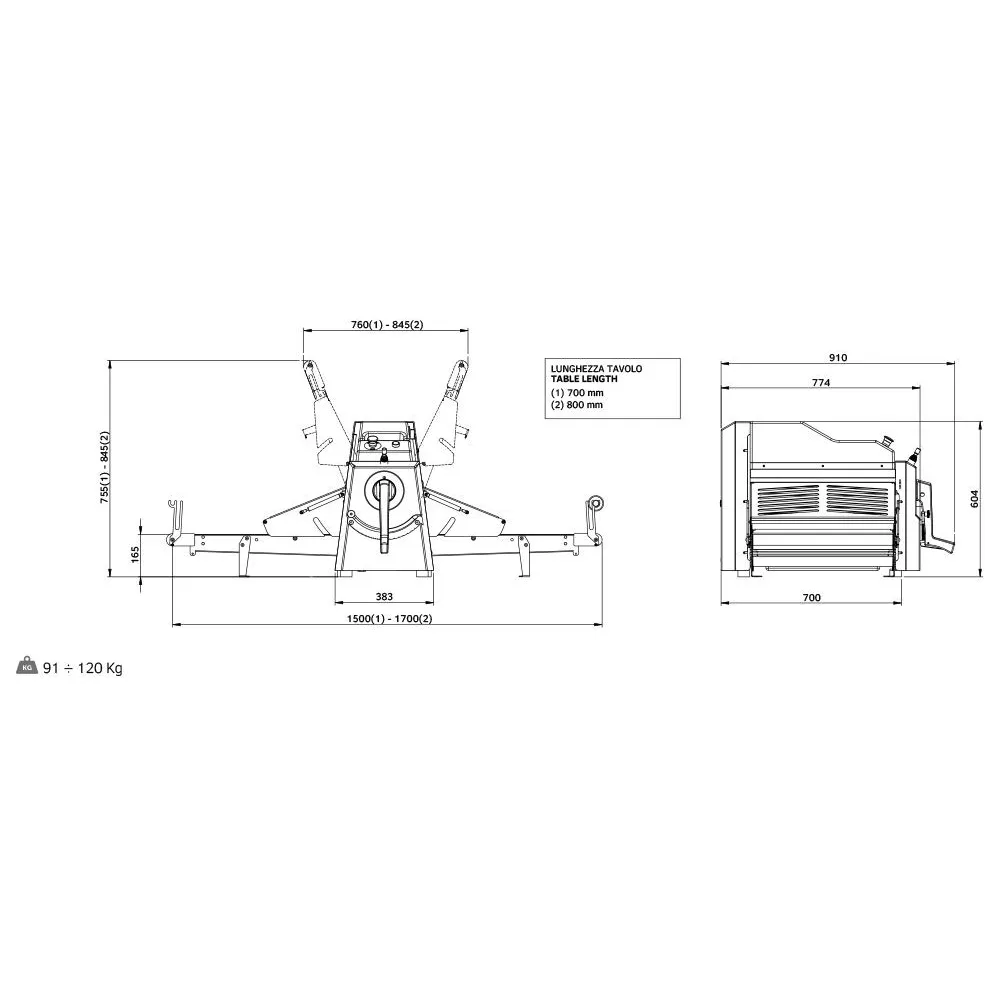 Laminoir à pâte ROLLMATIC R55B/07